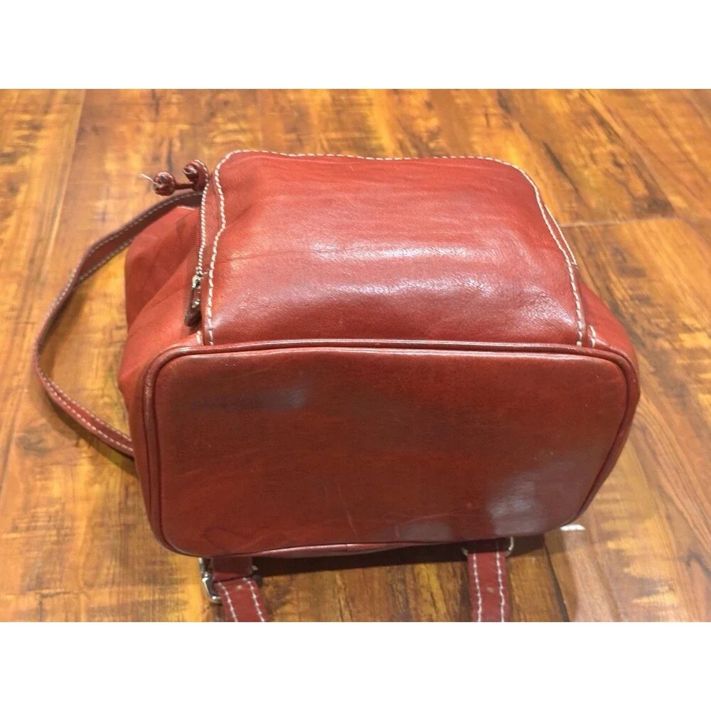 Tornabuoni Made in Italy Designer Red Leather Handbag Bag Backpack EUC